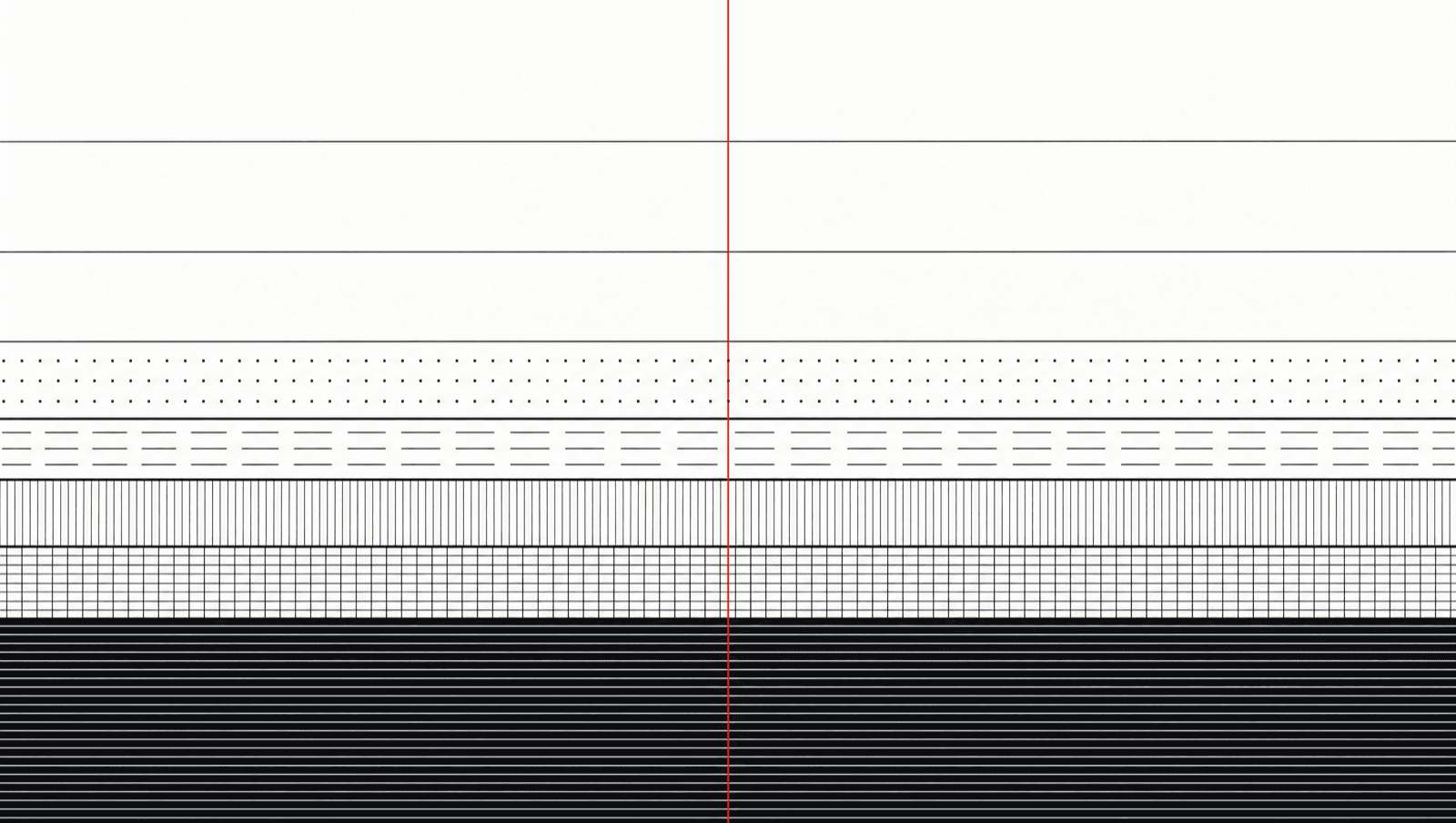 Abstrakte Grafik: geschichtete Bänder, unten dicht, nach oben offener